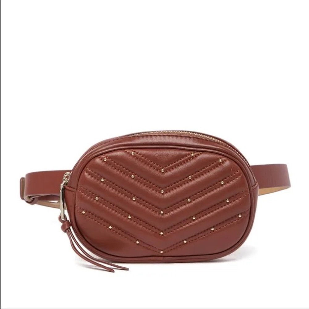 Rebecca Minkoff Studded Leather Belt Bag in brown leather M